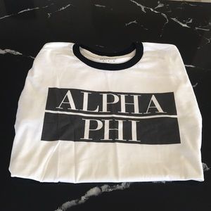 Alpha phi black and white size medium shirt! NEW‼️